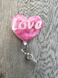 Love badge reel, Valentines Day Badge, Peds badge, Teacher Badge, Teacher Gift, Picu badge, Er Nurse Badge, Name Badge Holder, Student ID