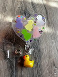 Easter badge reel, Bunny badge reel, character badge, Easter badge Reel, spring badge, name tag, anniversary gift, baby chicks badge, spring