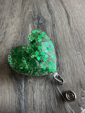 St. Patrick's Day Badge Reel, Clover badge reel, heart badge, lucky clover badge, Irish badge, lucky charm badge, shamrock badge, green