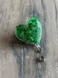 St. Patrick's Day Badge Reel, Clover badge reel, heart badge, lucky clover badge, Irish badge, lucky charm badge, shamrock badge, green