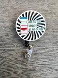 Have you tried turning it off and on again, Badge, Retractable Badge Reel, Nurse Badge, Student Nurse, ID badge, Nurse Gift, Adenosine badge