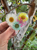 Pressed Flowers heart badge, Heart Retractable Badge Reel, RN Key Card, Spring Badge Reel, Flower Badge Reel, Teacher Badge, Worker ID badge