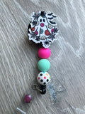 Flowers Bats Spider ghost Style Badge Reel, Halloween Badge Reel, Ghost Badge Reel, Retractable Badge Reel, Worker badge Reel, Nurse Badge