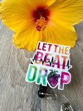Let the beat drop badge, Heart Retractable Badge Reel, Anatomy ID Holder, RN, cicu, Cardiology Nurse, Cardiac Badge Reel, cardiologist