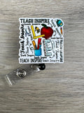 Teacher Badge Reel, Teacher badge, Student Teacher, Teacher appreciation gift, Professor Badge, School ID Badge, Teach Inspire