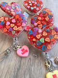 Valentines badge reel, sweetheart badge, be mine badge, heart badge, candy badge, fun badge, peds badge, teacher badge, nurse badge