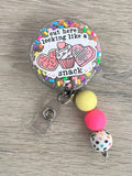 Cupcake Retractable Badge Reel, funny badge reel, Nurse Badge, Student Nurse, ID badge, Teacher badge, Name Badge Holder, Office ID holder