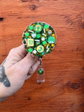 St Patrick's Day Badge Reel, Clover badge reel, heart badge, lucky clover badge, Irish badge, lucky charm badge, shamrock badge