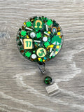 St Patrick's Day Badge Reel, Clover badge reel, heart badge, lucky clover badge, Irish badge, lucky charm badge, shamrock badge