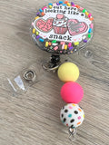 Cupcake Retractable Badge Reel, funny badge reel, Nurse Badge, Student Nurse, ID badge, Teacher badge, Name Badge Holder, Office ID holder
