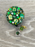 St Patrick's Day Badge Reel, Clover badge reel, heart badge, lucky clover badge, Irish badge, lucky charm badge, shamrock badge