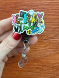 Xray Tech Retractable Badge Reel, radiologist badge, funny badge reel, Nurse Badge, Student Nurse, ID badge, RAD badge, Radiology Badge
