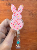 Easter bunny badge reel, peep Bunny badge reel, character badge, Easter badge Reel, Holiday Badge, Nurse gift, Worker Badge, Teacher badge