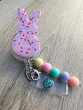 Easter bunny badge reel, peep Bunny badge reel, character badge, Easter badge Reel, Holiday Badge, Nurse gift, Worker Badge, Teacher badge