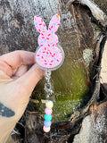 Easter bunny badge reel, peep Bunny badge reel, character badge, Easter badge Reel, Holiday Badge, Nurse gift, Worker Badge, Teacher badge