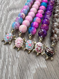 Turtle Cervical dilation beads, badge reel accessories, labor and delivery teaching tool, L&D nurse, maternity nurse, midwife, nurse gift