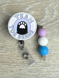 Toe Beans badge, Kitten Badge, Stay PAWsitive badge, LVT badge, Nurse Gift, DVM badge, RVT badge, Veterinary Badge, Vet tech Badge