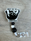 Raccoon Badge, Nurse Badge, Student Nurse, Humor badge, Lvt Badge, DVM badge, RVT badge, Veterinary Badge, Teacher Badge