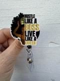 Black nurses rock badge reel, healthcare worker, nurse badge, black excellence, black queen, educated black queen badge, Black Queen Badge