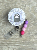 Toe Beans badge, Kitten Badge, Stay PAWsitive badge, LVT badge, Nurse Gift, DVM badge, RVT badge, Veterinary Badge, Vet tech Badge