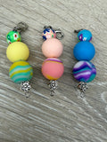 Silicone Beads Badge Reel Attachment, Silicone Beads Badge Buddies, Keychain attachment, Tye dye Beads, Badge Buddy, Badge Holder
